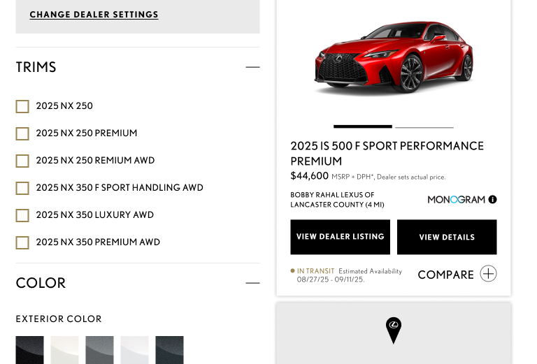 Lexus inventory search